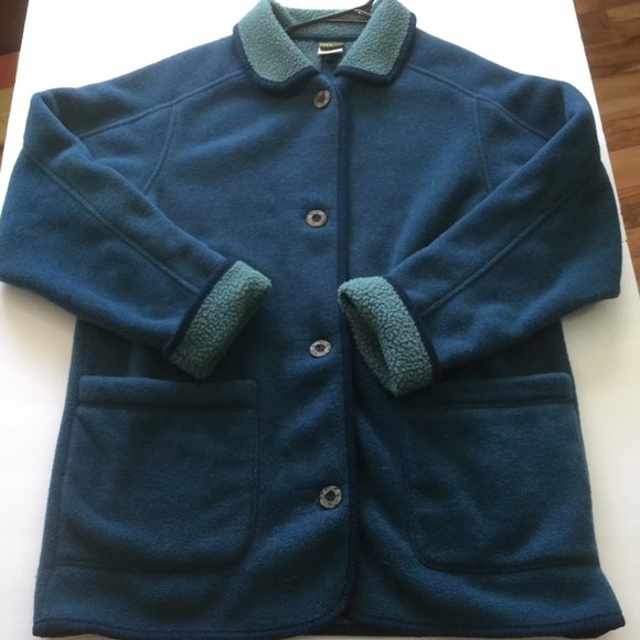 L.L. Bean Jackets & Blazers - Teal L.L. Bean Fleece Coat
